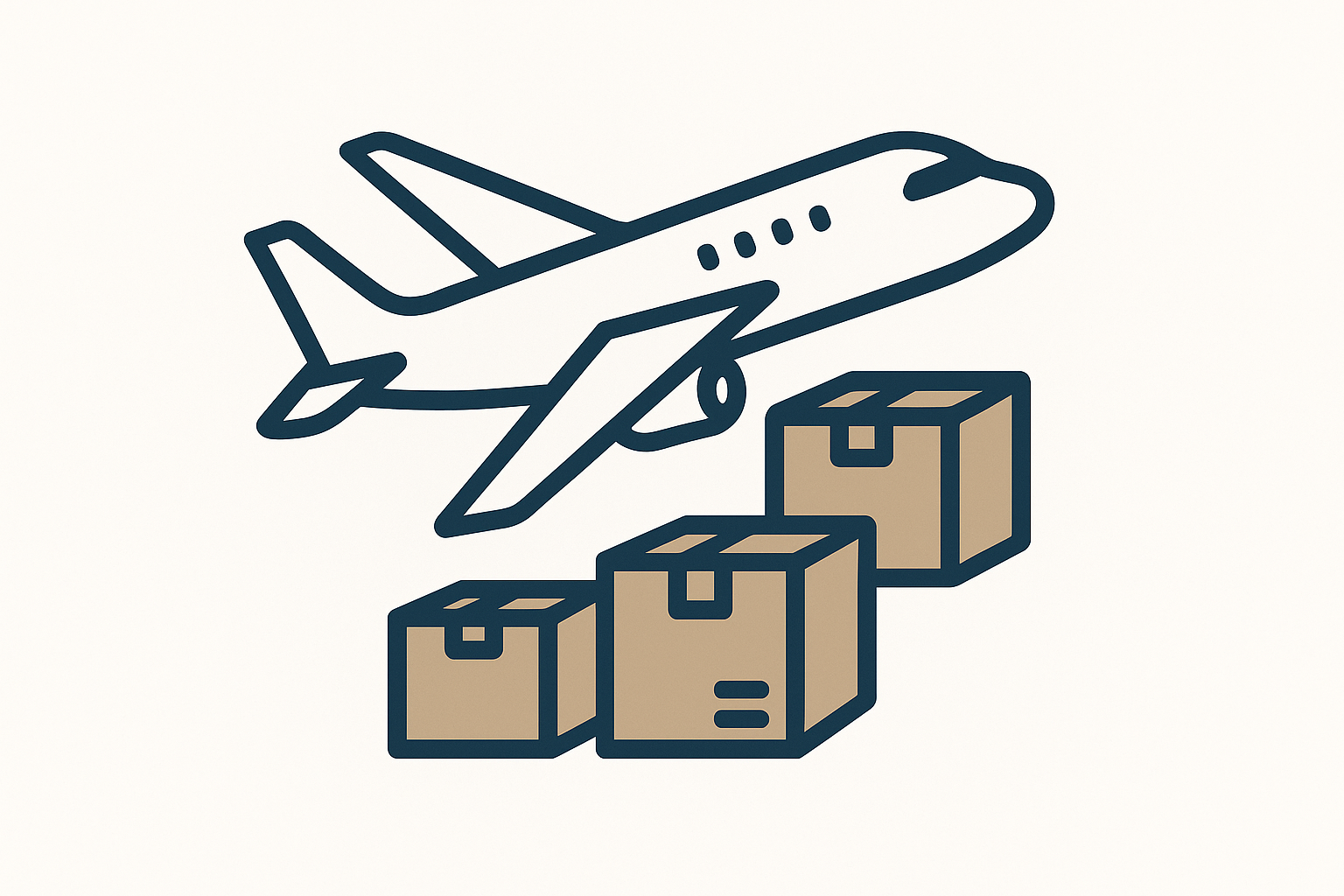 A plane icon with packages