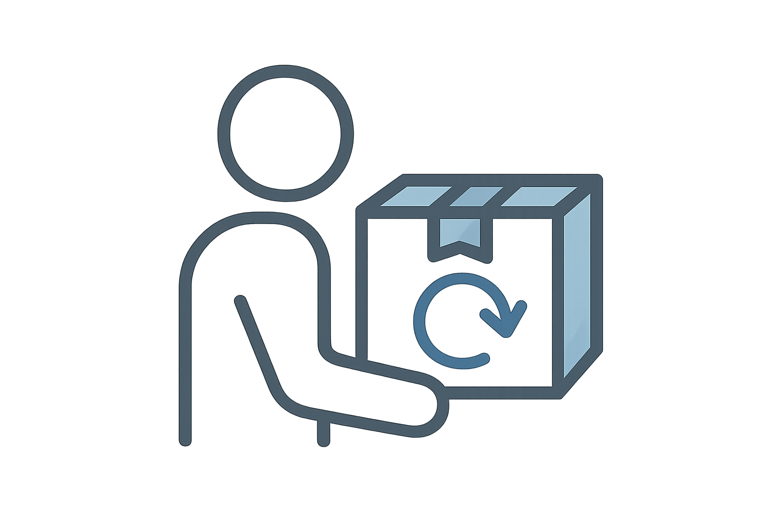 an icon of A person returning a package